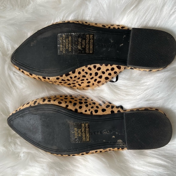 Cheetah Fur Print Mules - Picture 2 of 3